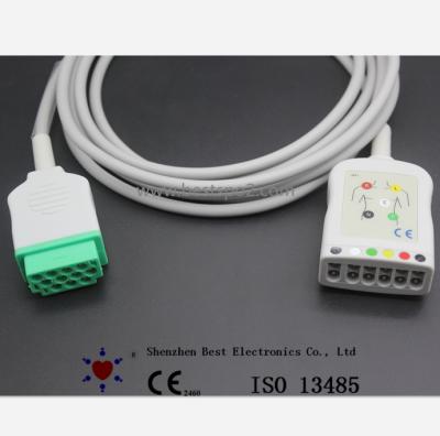 China Blood Pressure Measurement Clinic Accessories GE ECG Trunk Cable GE 6Lead ECG AHA 2106307-001 2106307-002 for sale