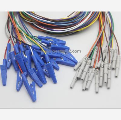 China EEG Electrode With Clamp Crocodile Plated For Wire Metal , TPU EEG Cable 1.5M for sale