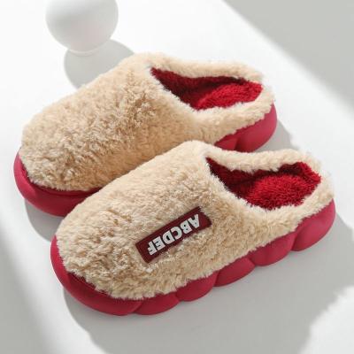 China Light Weight Good Quality  Comfortable Flat Unisex Shoes  Fashion Indoor Fur fluffy slippers For Winter for sale