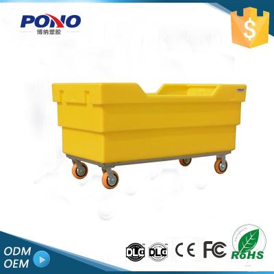 China Top Quality Laundry Center Pono Cloth Collect&Distribute Vehicle China Factory Price 800 Liter Heavy Duty Plastic Canvas Laundry Trolley for sale