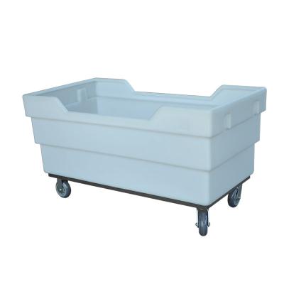 China Laundry hotel central aundry baskets laundry trolley canvas cart for laundry with wheels for sale