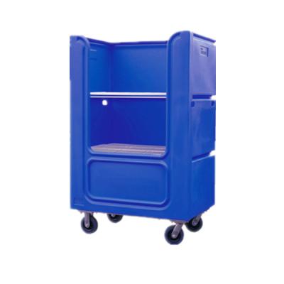 China China Supplier Best Selling Laundry Center Laundry Cage Trolley / Tissue And Towel Plastic Storage Container With Wheels, Easy Moving for sale