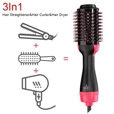 China Beauty 3 in1 Negative Ion One Step Hair Dryer Hot Air Hair Straightener Brush for sale