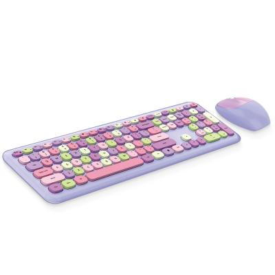 China Retro Wireless Multimedia MOFII Lipstick 110key 2.4g Wireless Keyboard and Mouse Combo for Girls Best Gift for sale