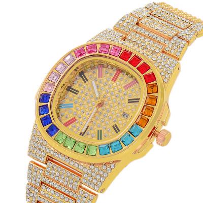 China Full Design Jewelry Wholesale Full Design Jewelry Hip Hop Women Hand Watch Rhinestone Diamond Bezel Watch Bracelet Wrist Watch For Girl for sale