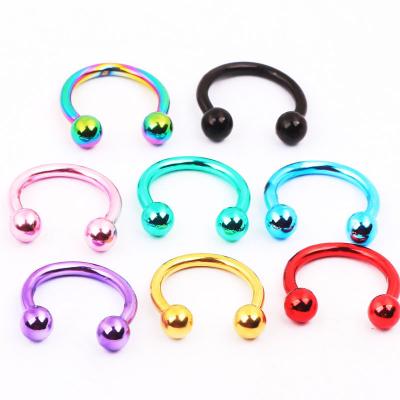 China Non-fading Nose Ring Nose Ring Piercing Nail Bulk 8 of 8 Colors European and American Popular Stainless Steel Mixed Body for sale