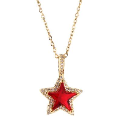 China Fashion Personality Fashion Accessories Zircon Star Pentagon Female Necklace for sale