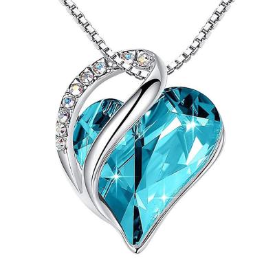 China European and American Fashion New Clavicle Chain Ocean Heart Love Custom Crystal Pendant Necklace for sale