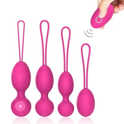 China Real Touch Feeling 10 Speed ​​Wireless Remote Egg Kegel Balls Exercise Weight Squeezing Solid Silicone Vibrating Eggs For Women Men Couples for sale