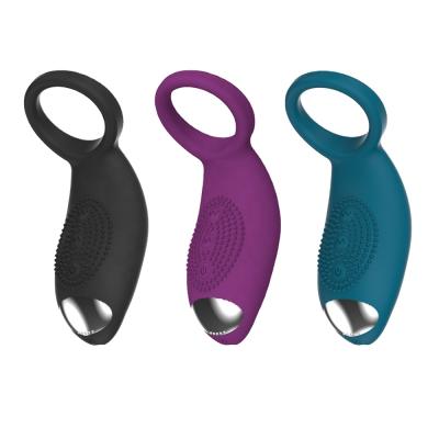 China 10 Modes Vibration Dildos Whole Ring Vibrator For Men Cock Enlargement Purple Green Male Lock Time for sale