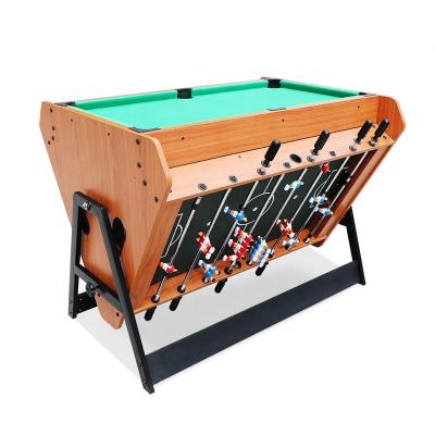 China Rubber Pocket 3 in 1 Multi Game Metal Leg Snooker Rotating Snooker Table With Air Hockey Table Football Soccer Table for sale