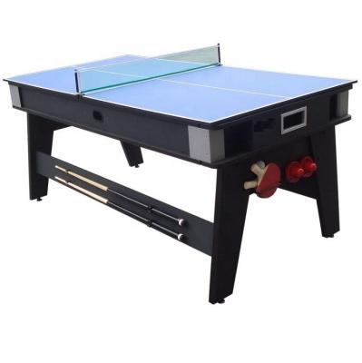 China Rubber Pocket 4 in 1 Multi Game Snooker Table 7ft Pool Air Hockey Table with Ping Pong Top for sale