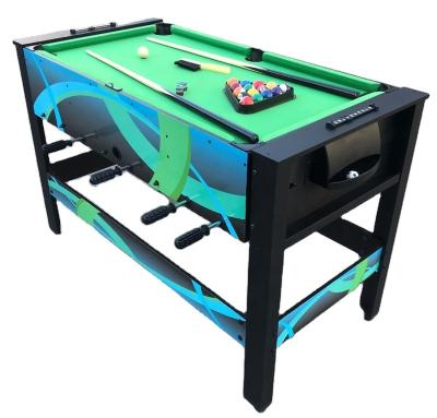 China Small Size Rubber Pocket 4 in 1 Multi Game Rotating Snooker Pool Table with Soccer Ping Pong Hockey Match for sale