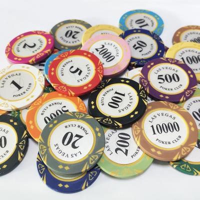 China Texas Holdem Las Vegas Casino Club Clay Poker Chip Customized 40mm 14g Texas Hold'em Poker Chips for sale