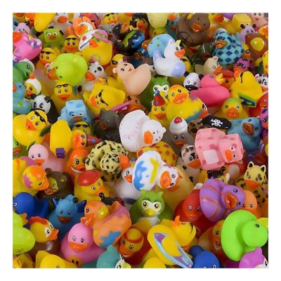 China Toy Customized Bulk Rubber Bath Toy Yellow Rubber Duckies Kids Baby Ducks Bath Logo Assortment for sale