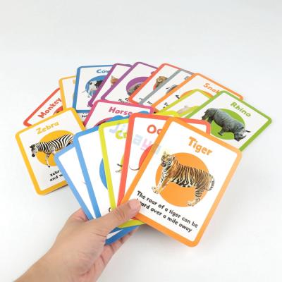 China Custom Theme Paper Animal Flash Cards for Kids Brain Training Alphabet Sentence Training High Quality for sale