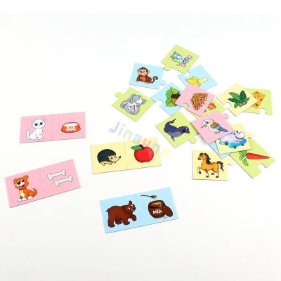 China Cardboard Custom Educational Animal Puzzles Lovely Character and Food Animal Puzzles for Kids Study High Quality for sale