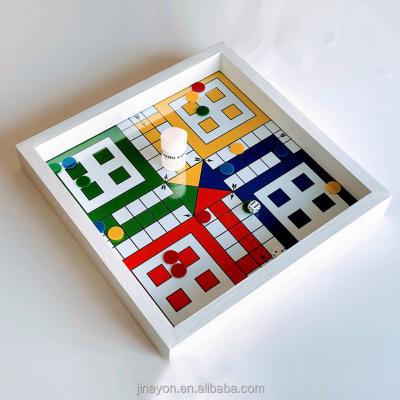 China Custom Paper Ludo Board Game Maker with Wooden Board Organic Glass Cuts and Pledges for sale