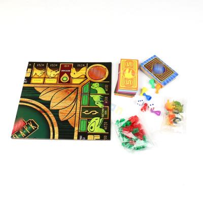 China Custom Paper Dinosaur Paper Board Game With 3D Dinosaur Toys For Kids Multiple Players High Quality for sale