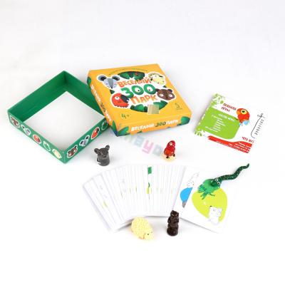 China Custom Paper Animal Cards Paper Board Game With Character Animal Toys For Kids Learning High Quality for sale