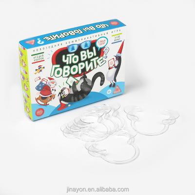 China High quality printing of funny family paper board games with cards and braces custom making for sale