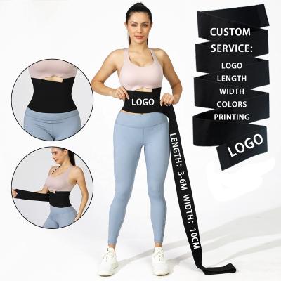 China 2021 Custom Logo Antibacterial Waist Bandage Belly Bandage Latex Belt Band Compressionwomen Sports Invisible Elastic Waist Wrap for sale