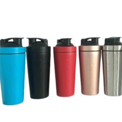 China Wholesale Stocked Custom Logo Stainless Steel Sport Shakers Cups Gym Fitness Protein Shaker Water Bottle for sale