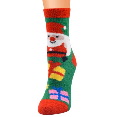 China New Warm Christmas Coral Socks Middle Women Men's Sports Winter Boots Daily Custom Socks for sale