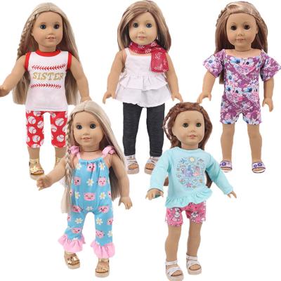 China Cartoon Toy Casual 18 Inch American Girl Doll Accessories Clothes 43cm Doll Summer Clothes for sale