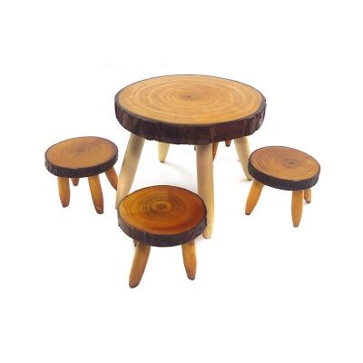 China Cartoon Toy Dollhouse Furniture Single Tree Wooden Dining Table and Chair for sale