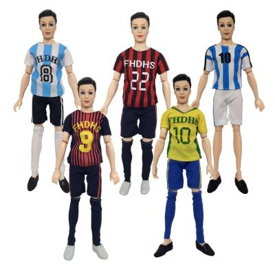 China Cartoon Toy Fashion 32cm World Cup Male Soccer Player Doll Clothes Sports Pants Socks Top Set for sale