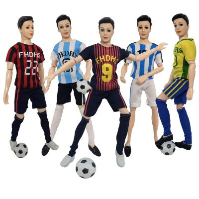 China Toy Wholesale Fitness Men Cartoon Football Player Training Doll Clothes Men Gym Sport Upper Pants Bangs Suit for sale