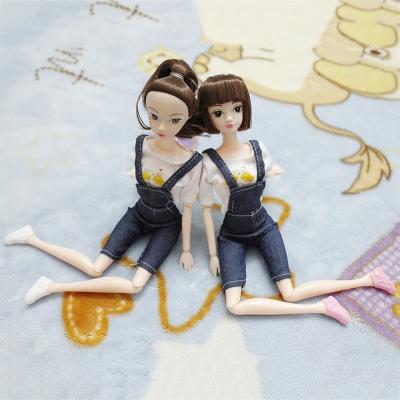 China Cartoon Toy Good Quality Universal Wear Doll Clothes Suits Bridle Pants + White T Fit 29cm Dolls for sale