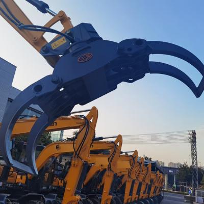 China Excavator Attachment Wood Attachment Xuvol WYJ-90P Grapple Loader Use For 4-9 Ton Excavator With 360 Rotation Grapple for sale