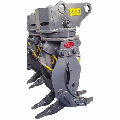 China Excavator Grapple Attachment Construction Machinery Parts WYJ100S Excavator Rotation Grapple For 6 To 10 Ton With Double Cylinder Excavator Grapple for sale