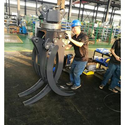 China Excavator Grapple Attachment Grapples WYJ100Z Excavator Grapple For 5 To 9 Ton Excavator With 360 Rotation Hydraulic Excavator Rotary Stone Grapple Bucket for sale