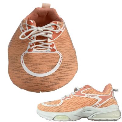 China High Top Breathable Splicing Soft Breathable Fashion Vamp Orange Half-Full Sneaker Upper Sport Vamp Shoes for sale