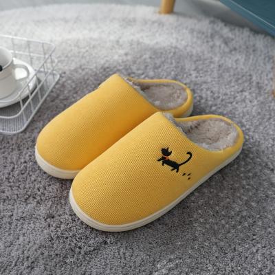 China Wholesale New Design Fashion Trend Design Winter Slippers Women Couples Cat Animal Prints Comfortable Slippers Softly To Keep Warm Winter Indoor Slippers for sale