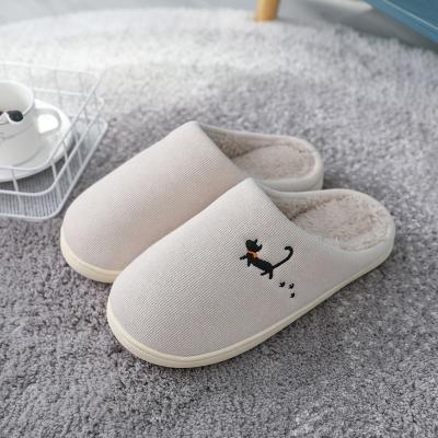 China New Design Trend Winter Fashion Slippers Couples Men Women Wholesale White Fashion Cute Animal Cat Prints Slippers Home Shoes for sale