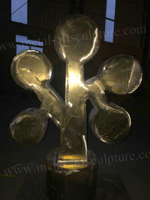 China Snowflake Shaped Stainless Steel Metal Sculpture Life Size For Shopping Mall Decoration for sale