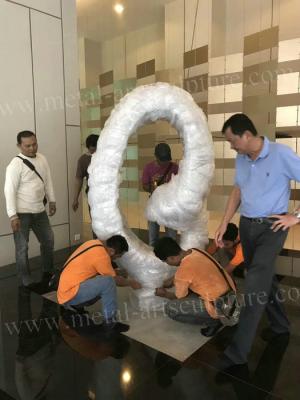 China Polished Surface Circle Shape Abstract Outdoor Sculpture For Malaysia Hotel Decoration for sale