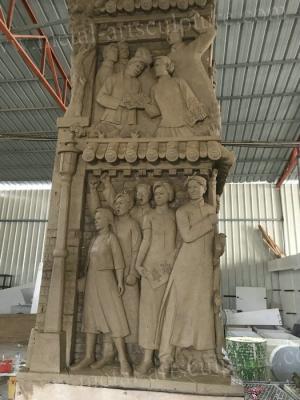 China figura joven estatua de la fibra de vidrio de la decoración de la pared de la escultura del alto alivio del tamaño de 3M en venta