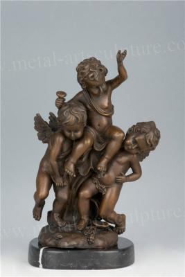 China Child Figure Garden Ornaments Statues Bronze Life Size With Long Life Time for sale