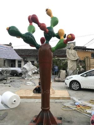 Chine Statues extérieures de décoration de yard de sculpture en cactus grandes avec le finissage peint coloré à vendre