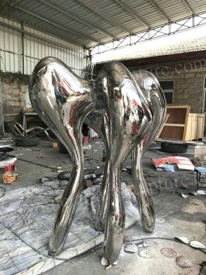 China Polished Stainless Steel Outdoor Sculpture Metal Abstract Sculptures Teeth Shape for sale