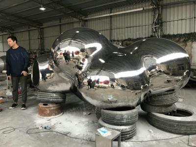 China Big Stainless Steel Garden Ornament Statues With Mirror Polished Surface for sale