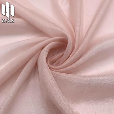 China QUICK DRY Bright Chiffon Gauze Fabric 100 Polyester Dress Silk Pleated Fabric Wholesale New, Smooth And Shiny for sale