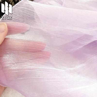 China Pure Bright Silk Organza Fabric Cheap 100% Run Polyester Crepe Manufacturers Wholesale Apparel Fabrics for sale