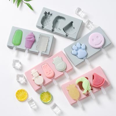 China Stocked One Piece Ice Cream Mold With Lid Silicone Ice Cream Stick Handmade DIY Ice Cream Mold for sale