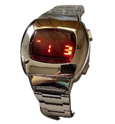 China Day/Date 12/24 Hour LED Watch 1970s Vintage Style Digital Retro Rare Astronaut Red Watch Style Watches Men for sale